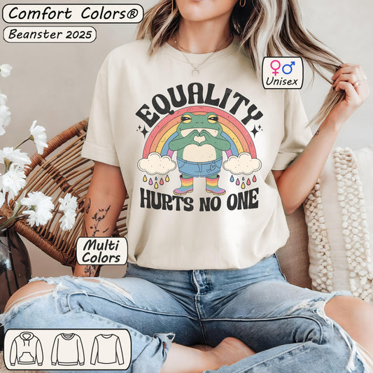 Equality Hurts No One - Retro Pride Frog Shirt 🌈