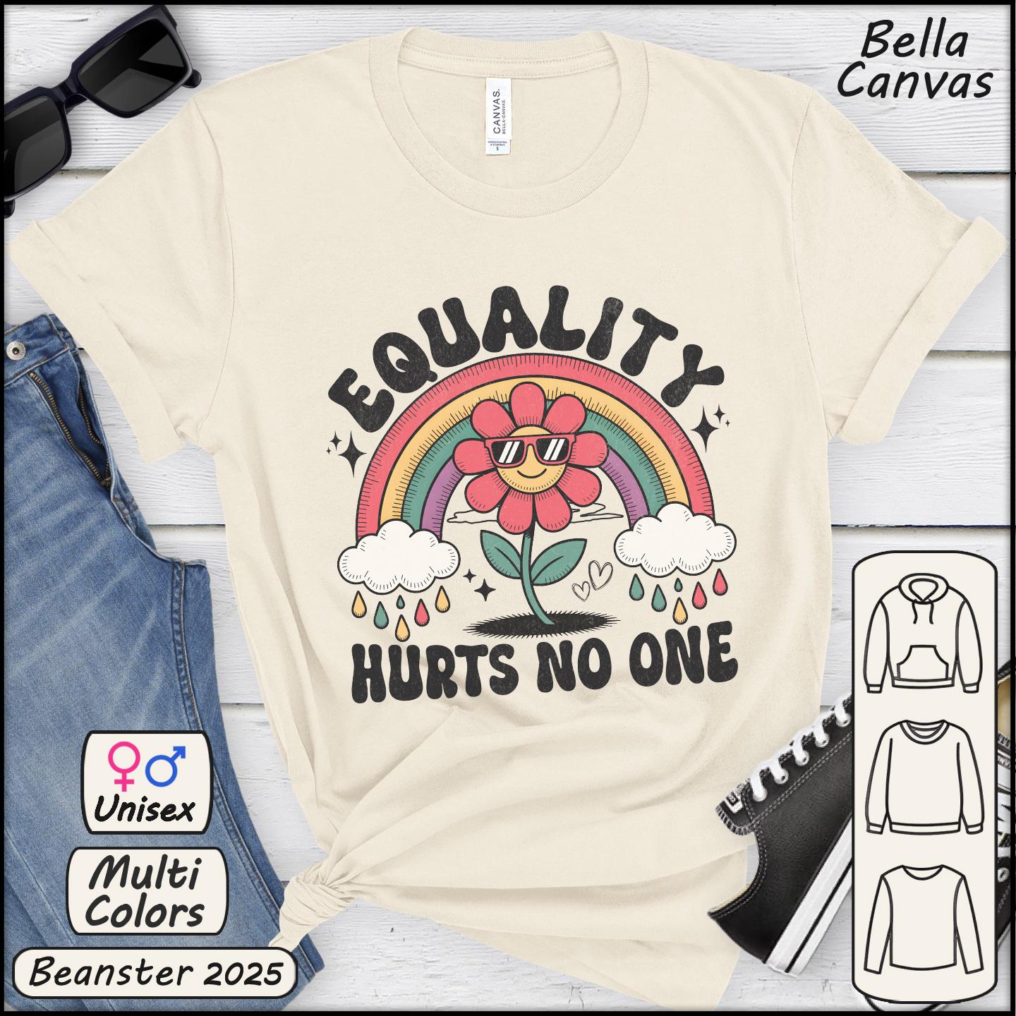 Equality Hurts No One Shirt – Groovy Pride Tee 🌈🌼