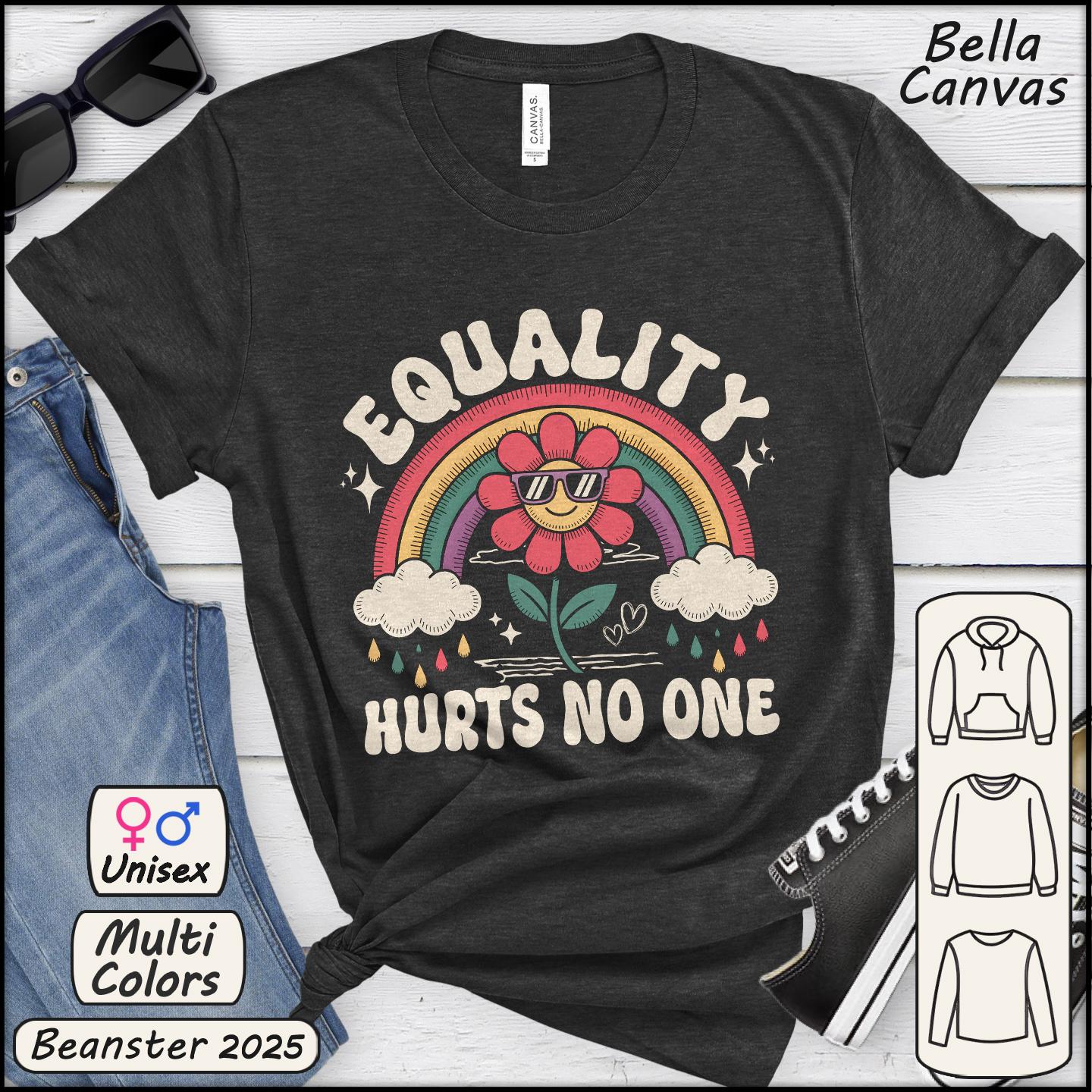 Equality Hurts No One Shirt – Groovy Pride Tee 🌈🌼