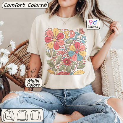 FDT T-Shirt – Floral Subtle Anti-Trump Design Statement Tee