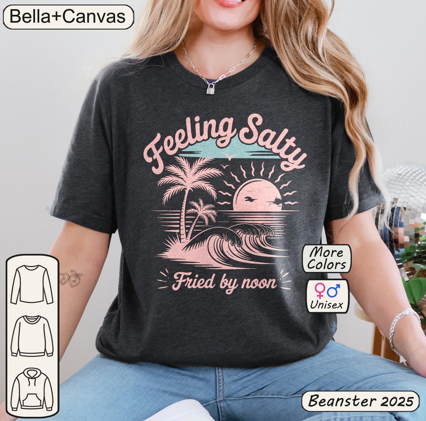 Feeling Salty Retro Pink Tee – Vintage Summer Vibes Shirt