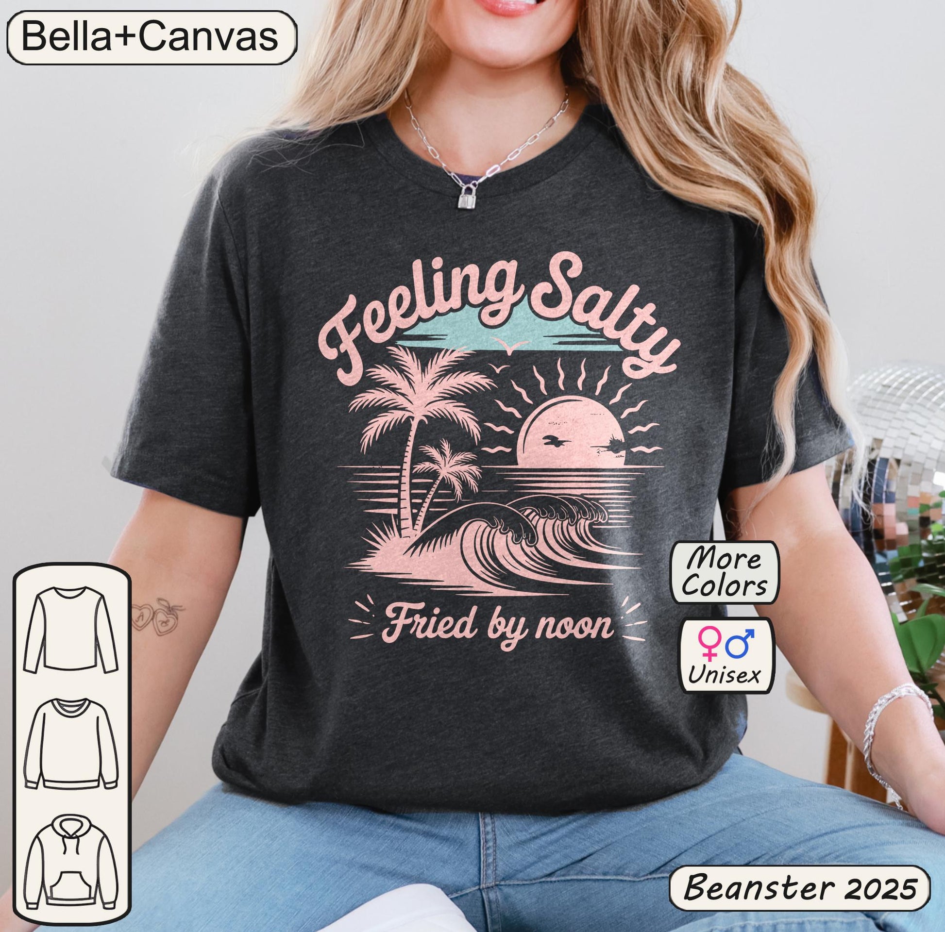 Feeling Salty Retro Pink Tee – Vintage Summer Vibes Shirt