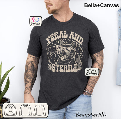 Feral and Sterile Rocker Cat Shirt – Funny Vintage Tee