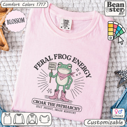 Feral Frog Protest T-Shirt – Funny Feminist Activism Tee