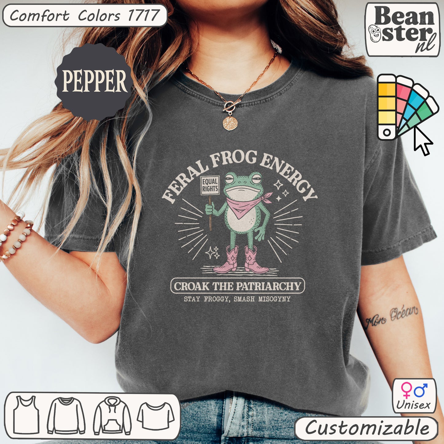 Feral Frog Protest T-Shirt – Funny Feminist Activism Tee