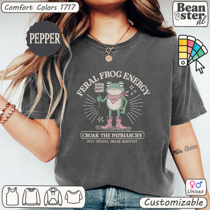 Feral Frog Protest T-Shirt – Funny Feminist Activism Tee