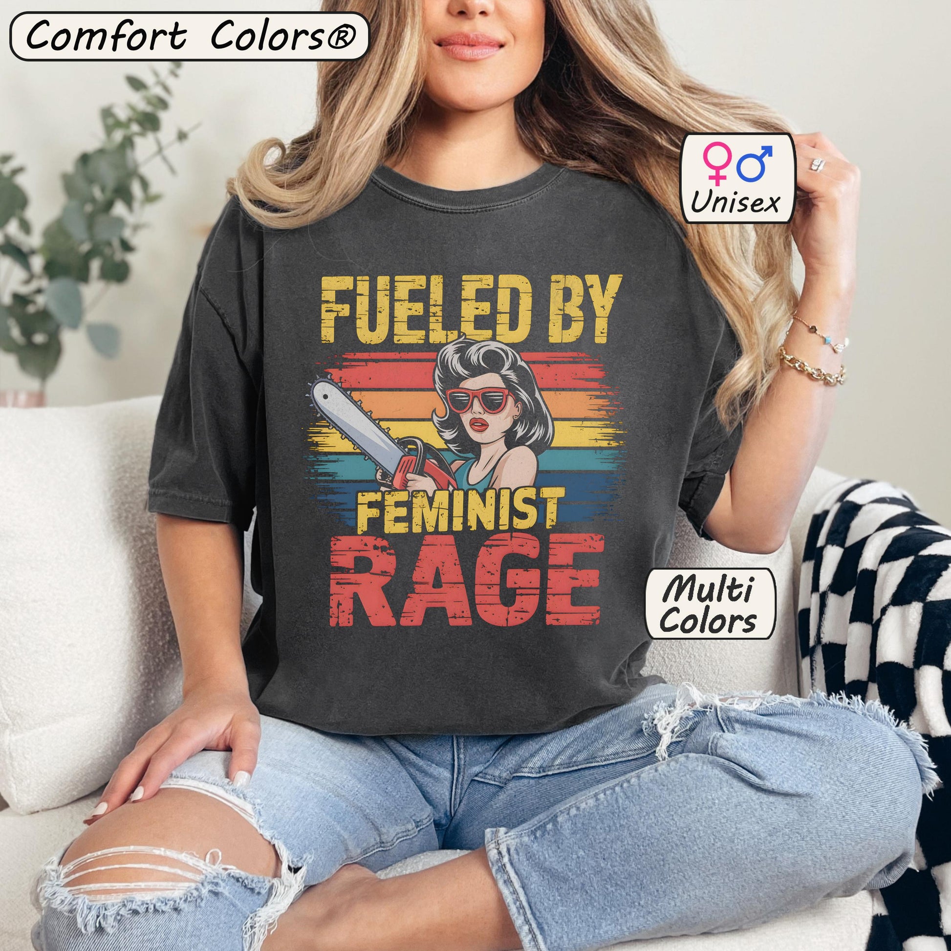 Fueled By Female Rage Retro Tee – Feminist Gift Shirt