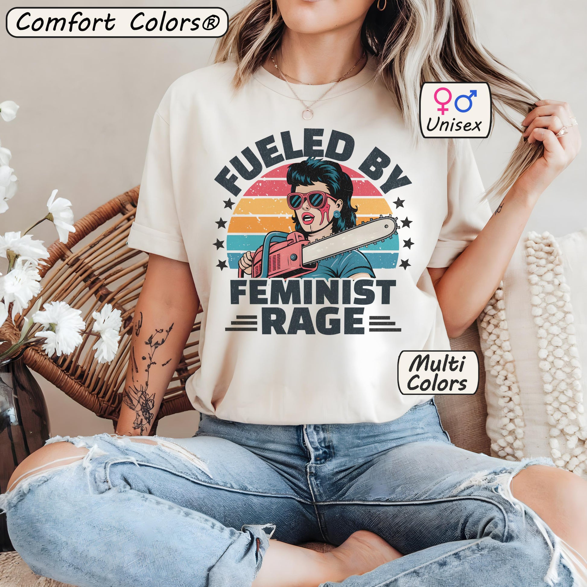 Fueled By Female Rage Retro Tee – Feminist Gift Shirt