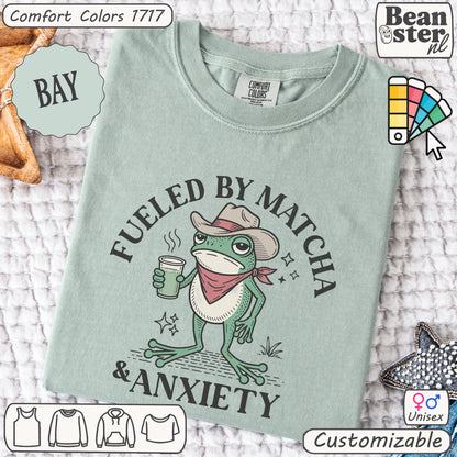 Fueled by Matcha & Anxiety Frog Meme T-Shirt