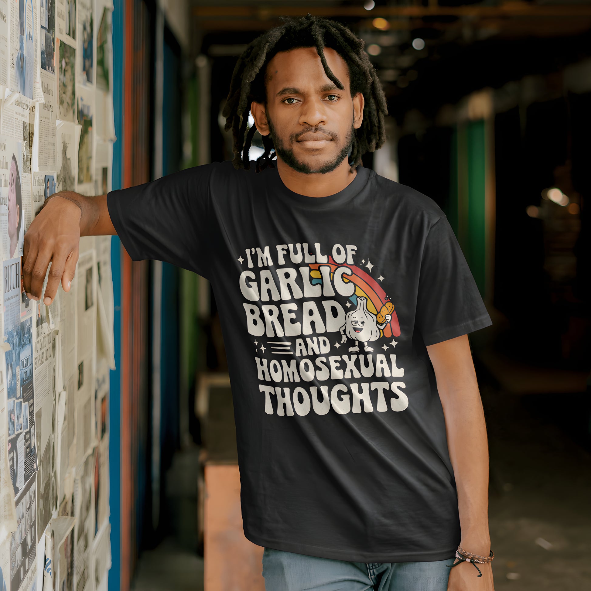  Full of Garlic Bread & Homosexual Thoughts Tee