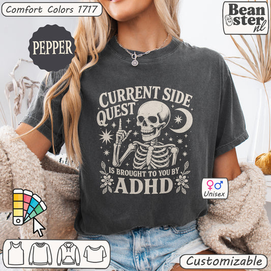 Funny ADHD Skeleton Shirt – Neurospicy Gen Z Tee