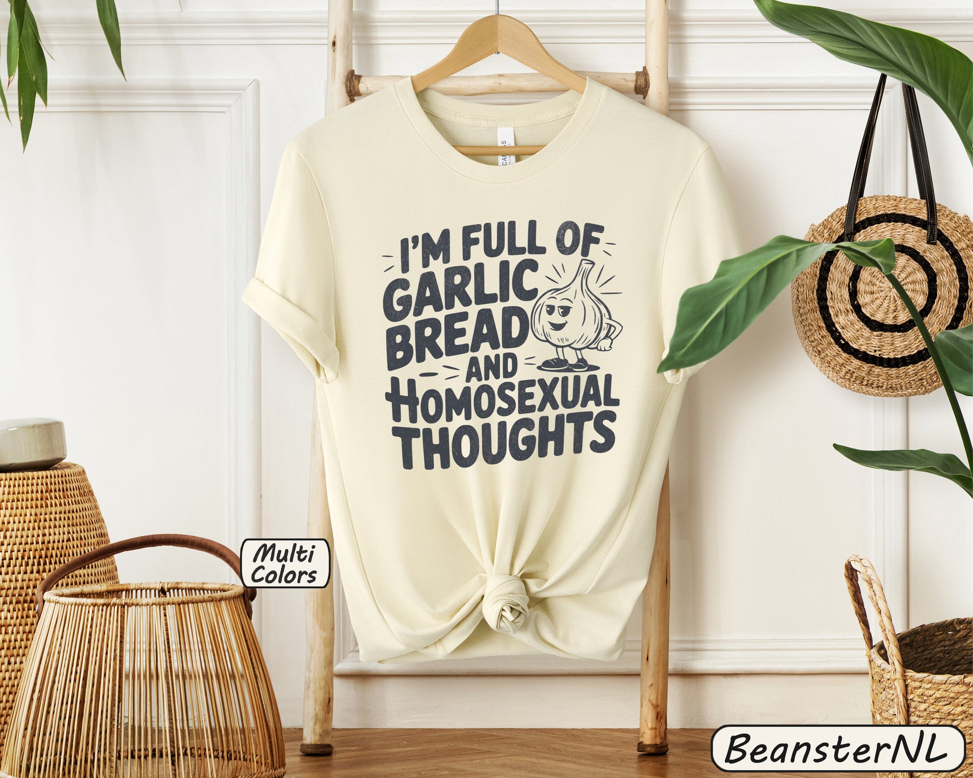 Funny Garlic Bread & Homosexual Thoughts T-Shirt