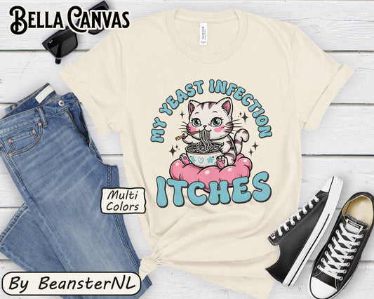Funny Kawaii Ramen Cat Shirt – My Yeast Infection Itches Tee