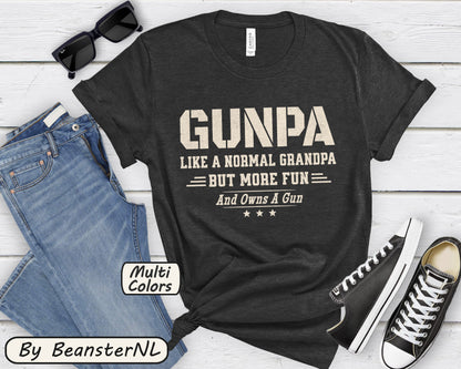 Gunpa Shirt – Funny Grandpa Definition Tee for Weapon Lover Dads
