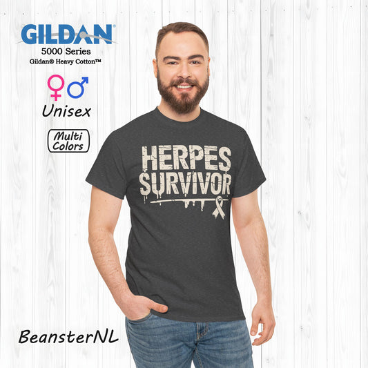 “Herpes Survivor” Funny STD T-Shirt