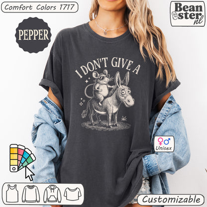 snarky humor sweater featuring donkey rat artwork