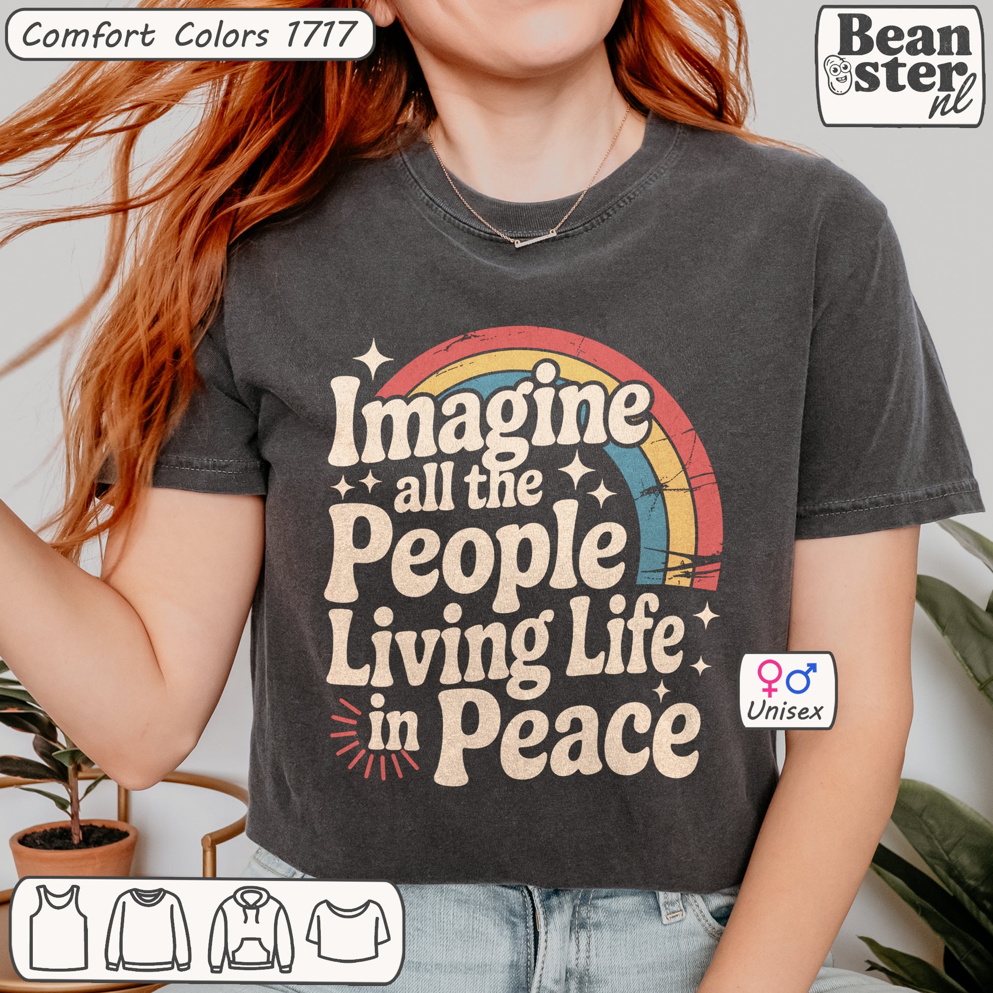 Imagine All the People Living Life in Peace Comfort Colors Shirt