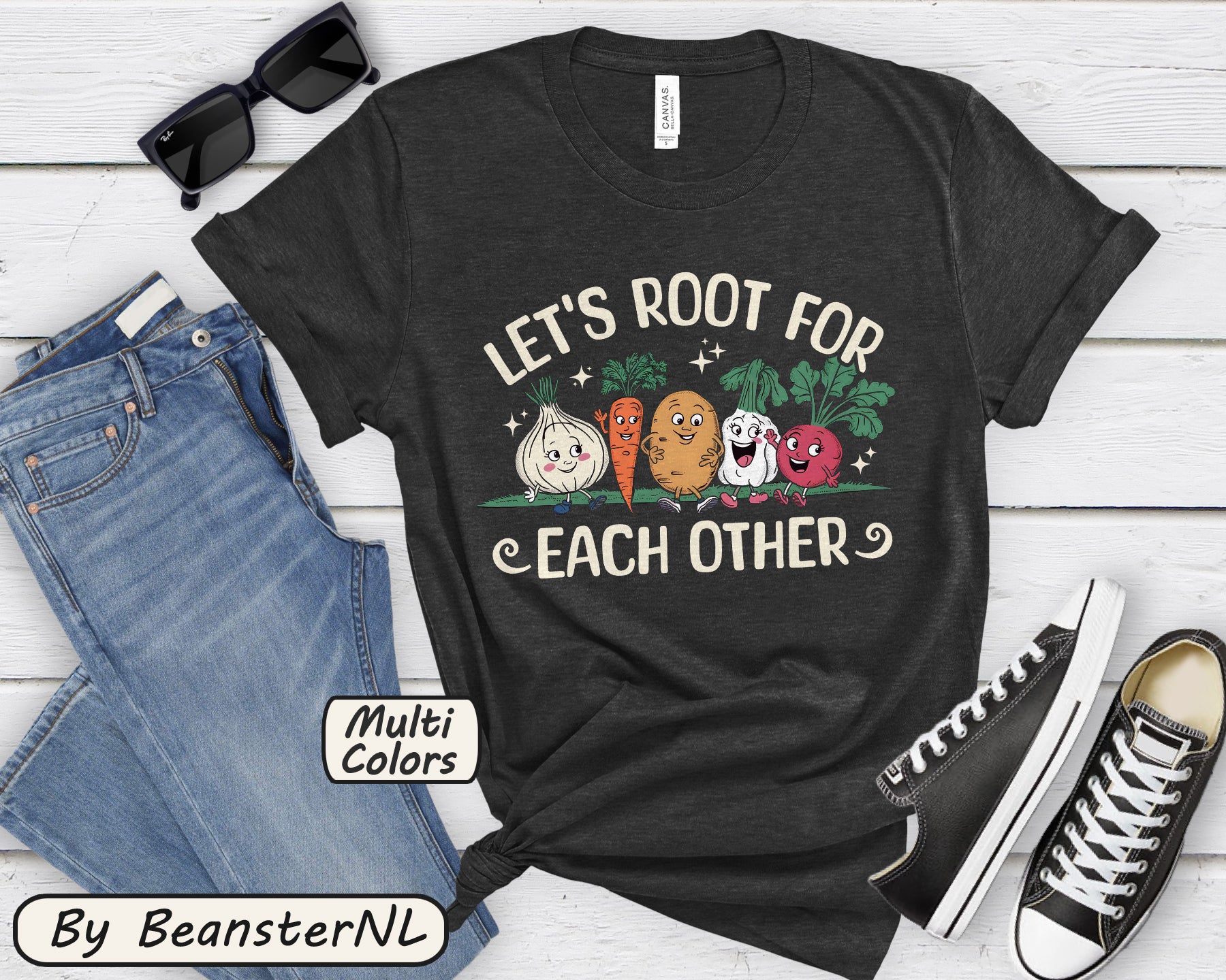 Let’s Root For Each Other T-Shirt | Cute Veggie Design
