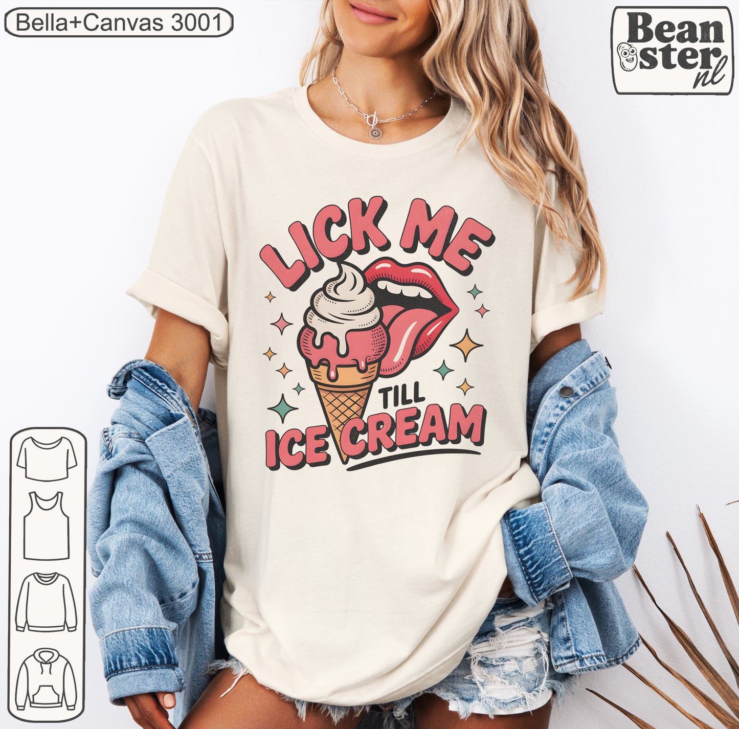 Lick Me Till Ice Cream | Funny Retro Style Tee