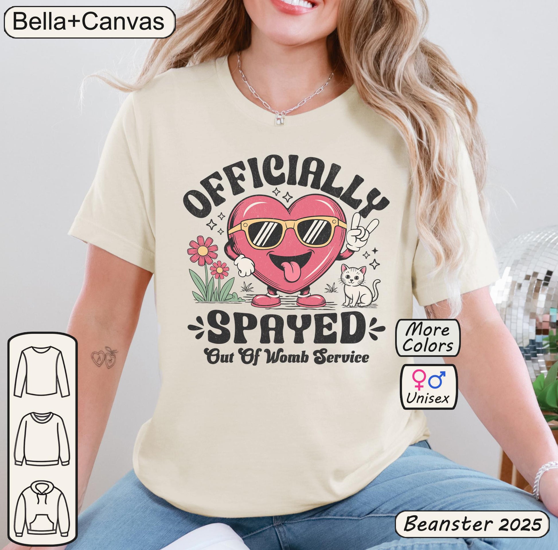 Officially Spayed Tee – Funny Heart Mascot Shirt
