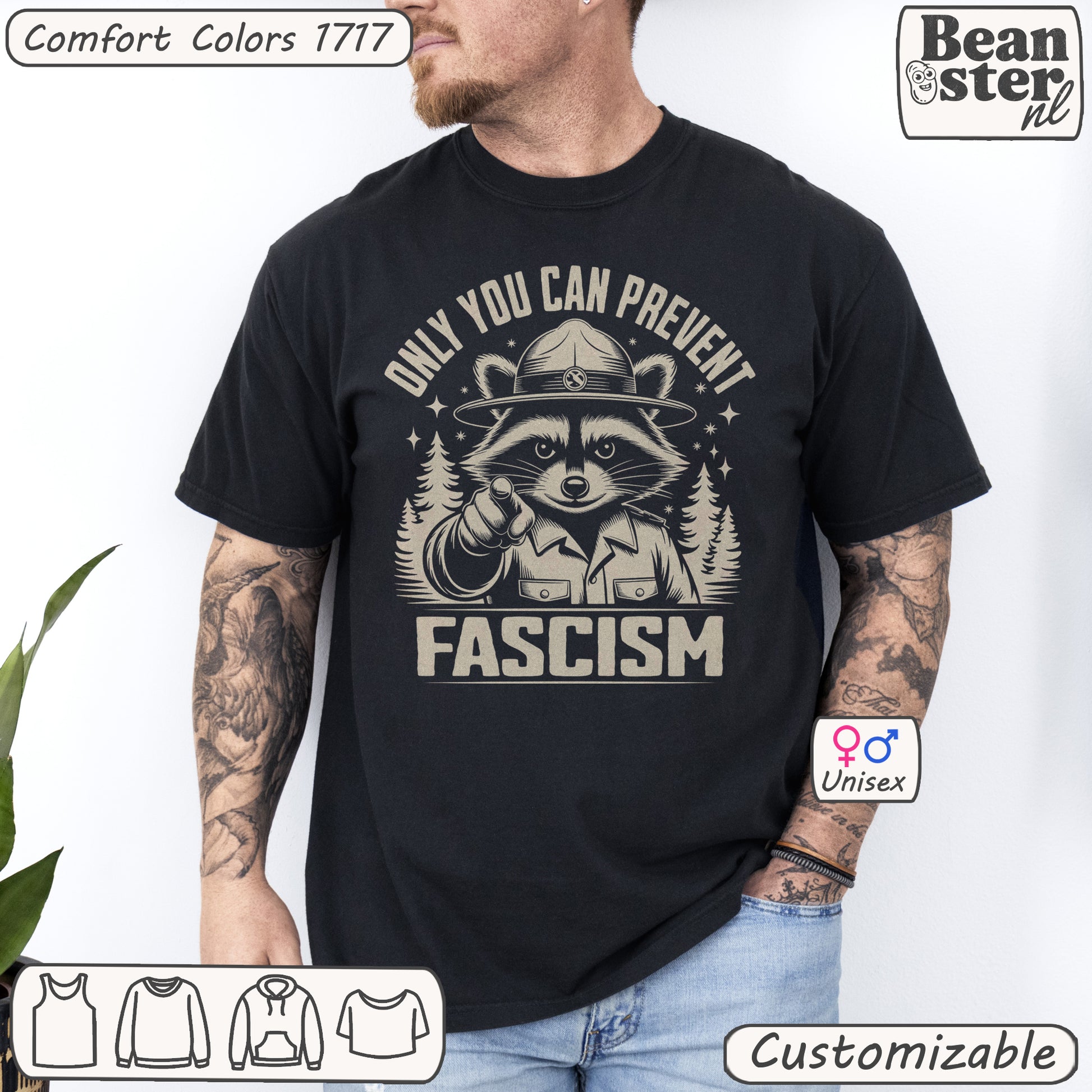 Only You Can Prevent Fascism Raccoon Protest Shirt