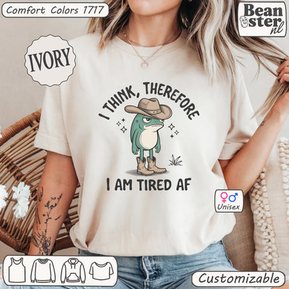 Original dark humor frog tee – sarcastic gift for tired mom or colleague