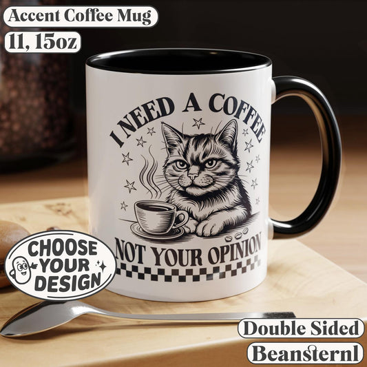 Personalized Accent Coffee Mug, Custom Mug Gift, Unique Coffee Cup, Fun Quote Mug, Coffee Lover's Present