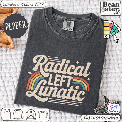 Radical Left Lunatic retro rainbow t-shirt
