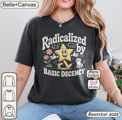Radicalized By Basic Decency retro Star Graphic T-Shirt