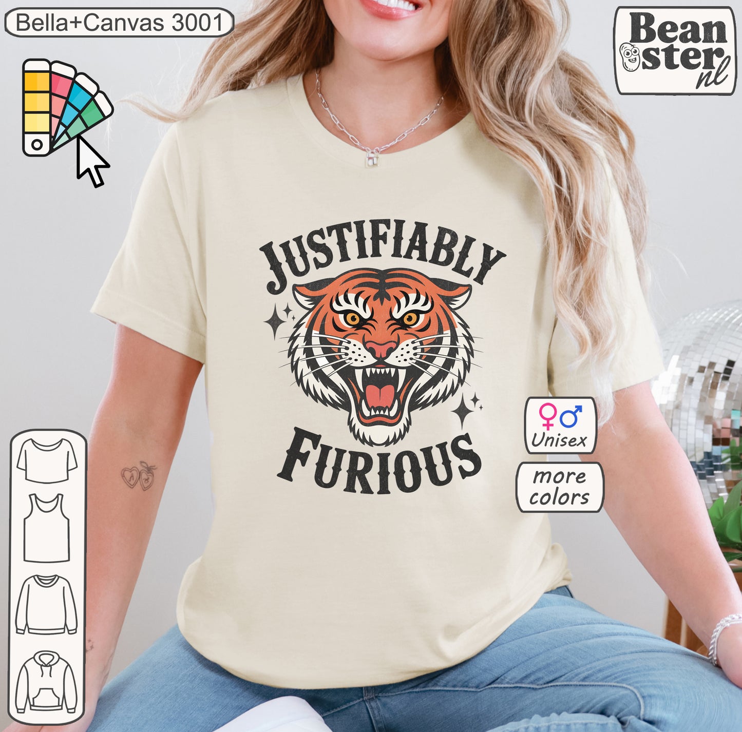 Retro vintage tiger protest equality graphic tee