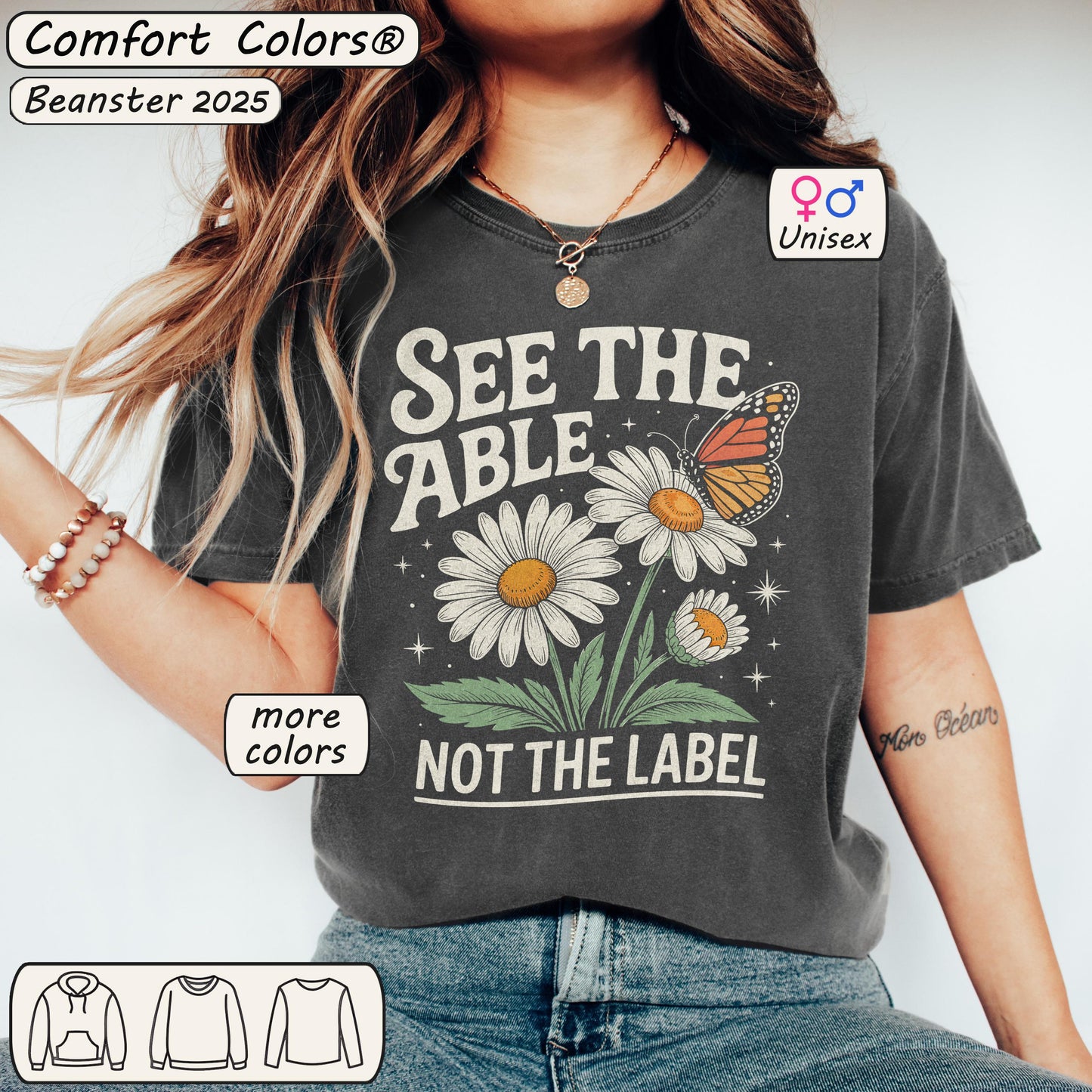 See The Able Not The Label Floral Autism Awareness Tee