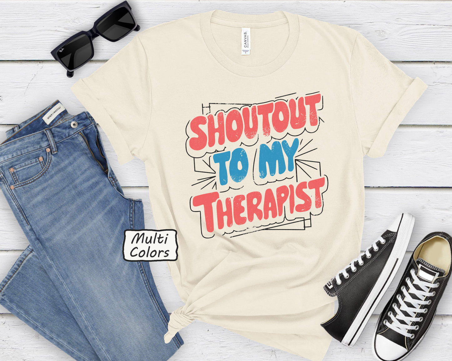 Shoutout To My Therapist Tee – Comic Style Oversized Shirt