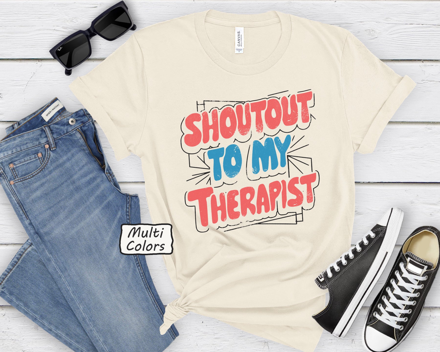 Shoutout To My Therapist Tee – Comic Style Oversized Shirt