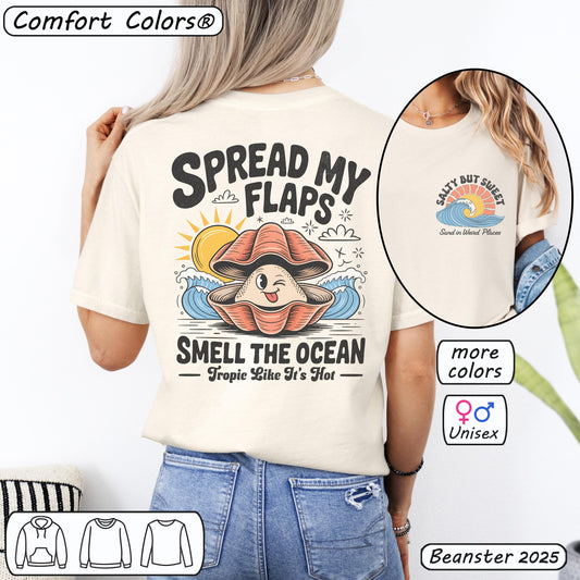 Spread My Flaps Smell The Ocean Shirt Back & Front Print Oversized 