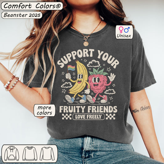 Support Your Fruity Friends – Comfort Colors Cute Pride Shirt
