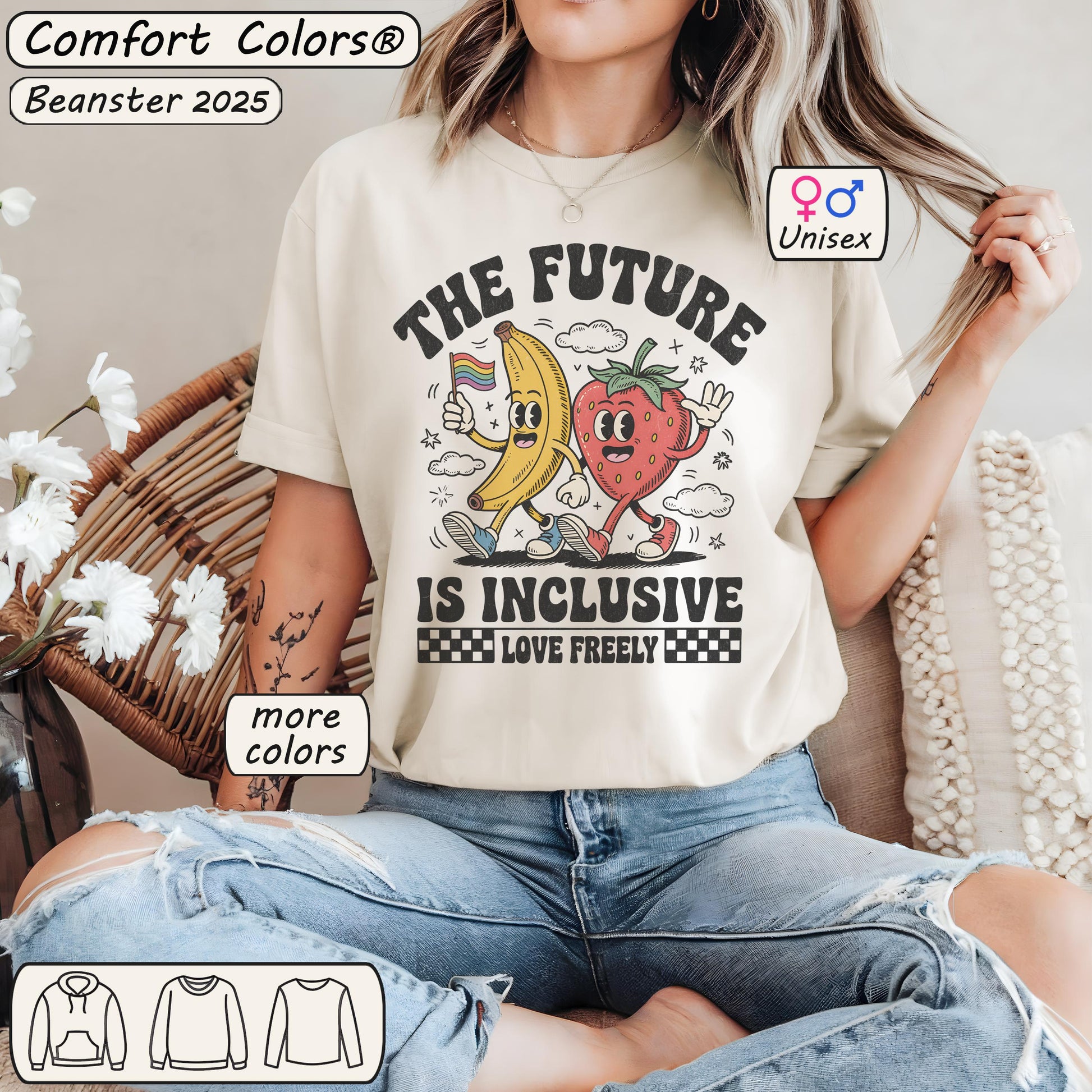 The Future is Inclusive Shirt – Cute Fruits Comfort Colors Tee