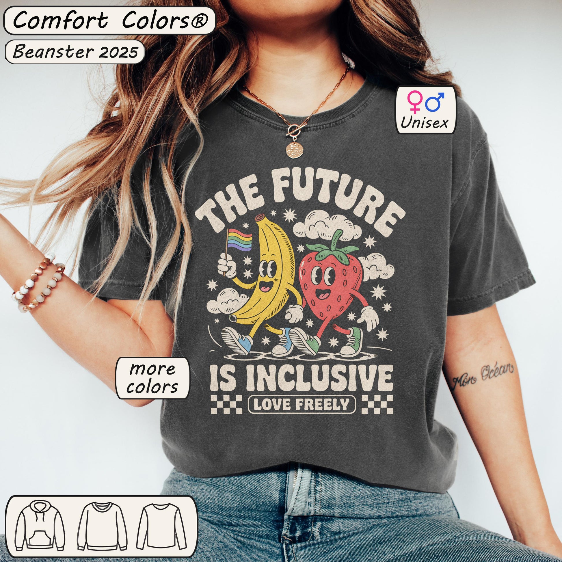 The Future is Inclusive Shirt – Cute Fruits Comfort Colors Tee