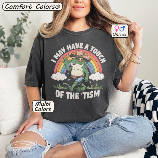 Touch Of The Tism Cowboy Frog Rainbow Shirt