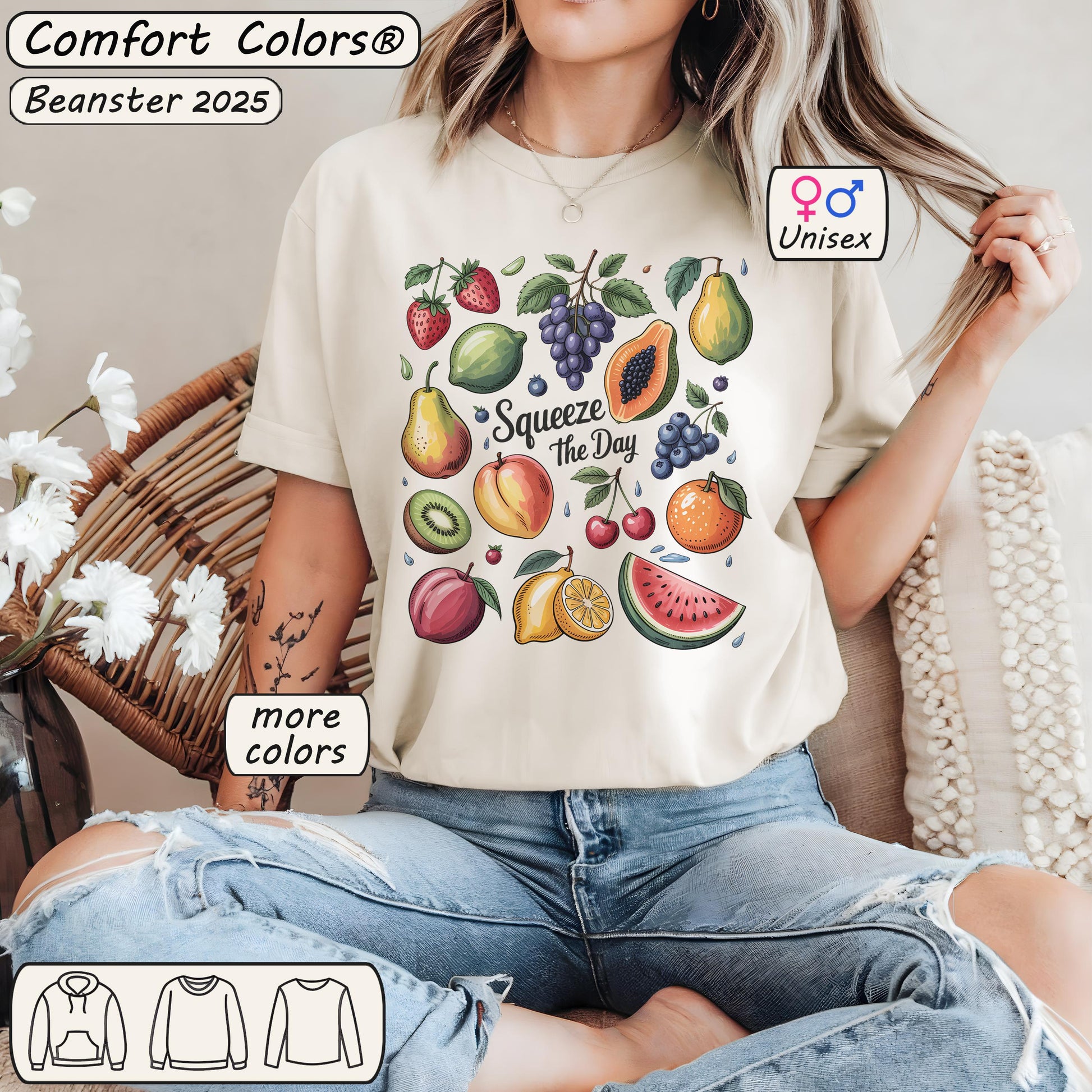 Tropical Summer Fruit Grid Shirt | Squeeze The Day
