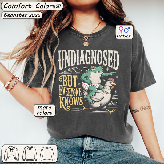Undiagnosed But Everyone Knows Funny Frog Shirt Weirdcore