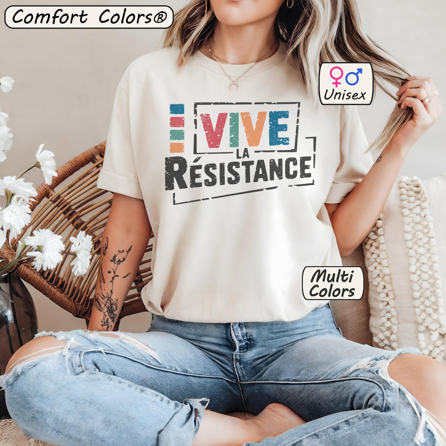 Vive La Resistance Shirt Retro Distressed