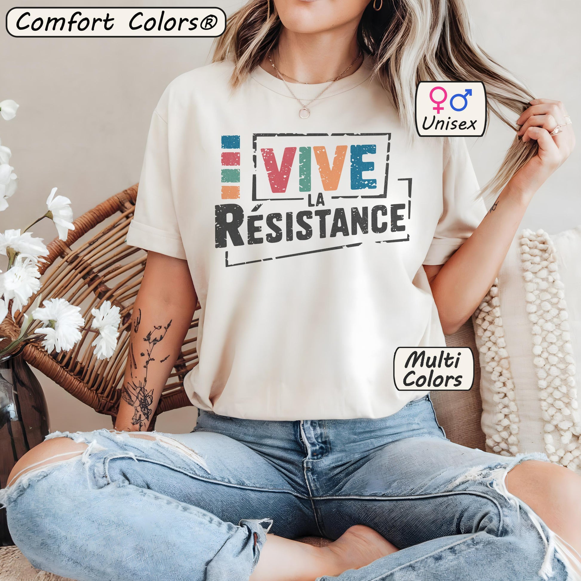 Vive La Resistance Shirt Retro Distressed