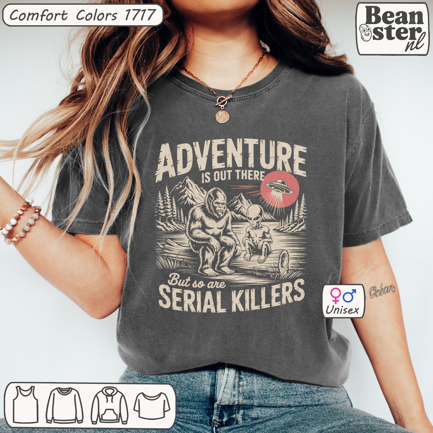 Adventure Is Out There Serial Killer Funny Vintage Graphic T-Shirt