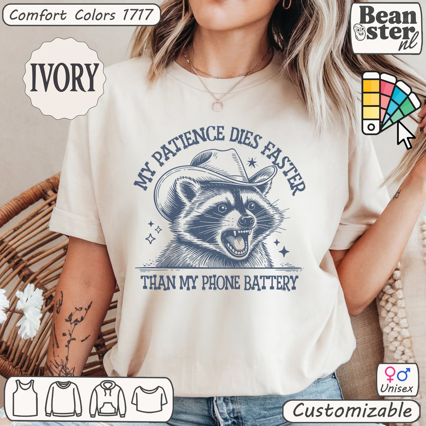 Angry raccoon funny meme t-shirt with snarky pun text