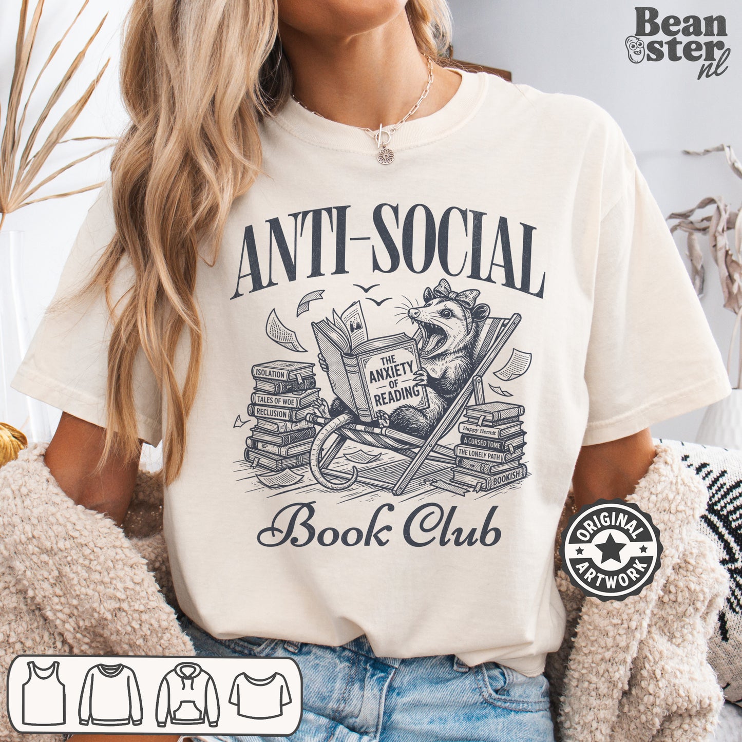 Anti Social Book Club t-shirt for introverts and book lovers