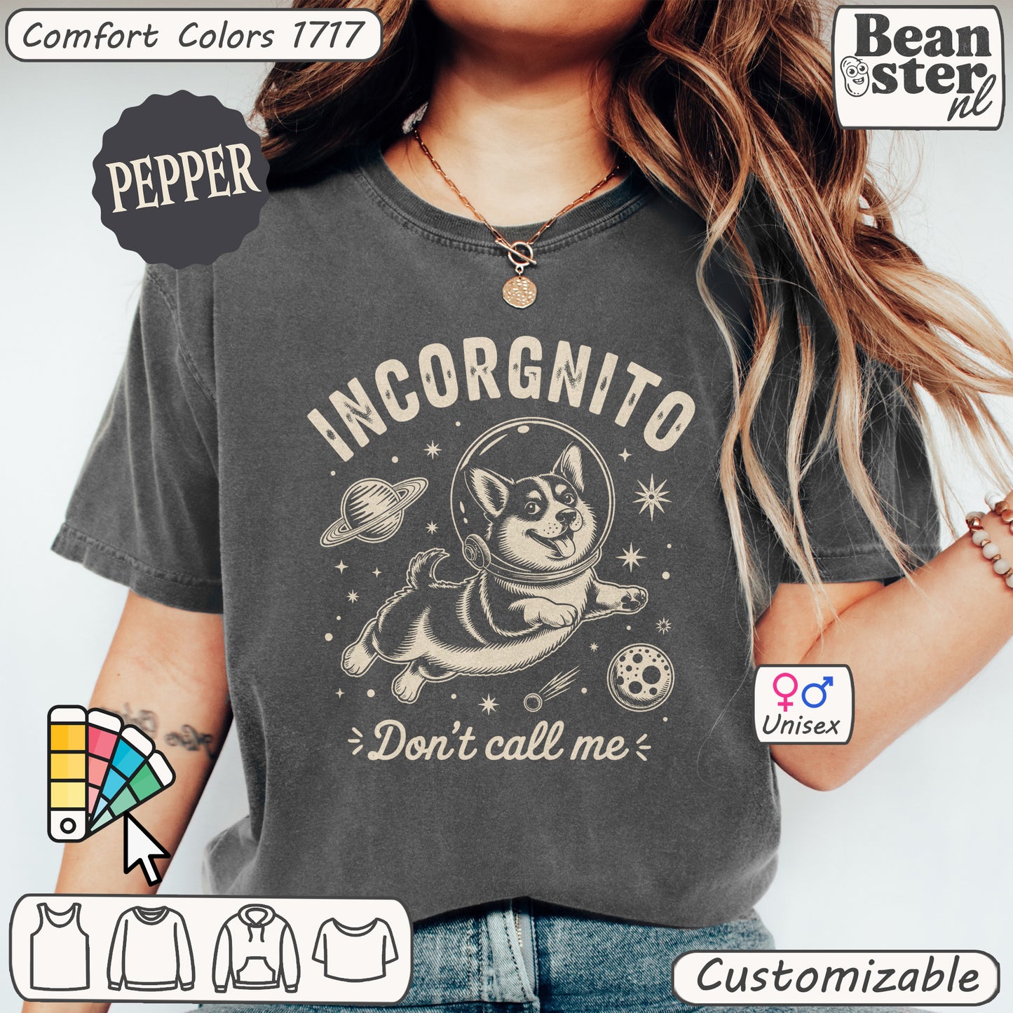 Original vintage space dog tee for corgi lovers