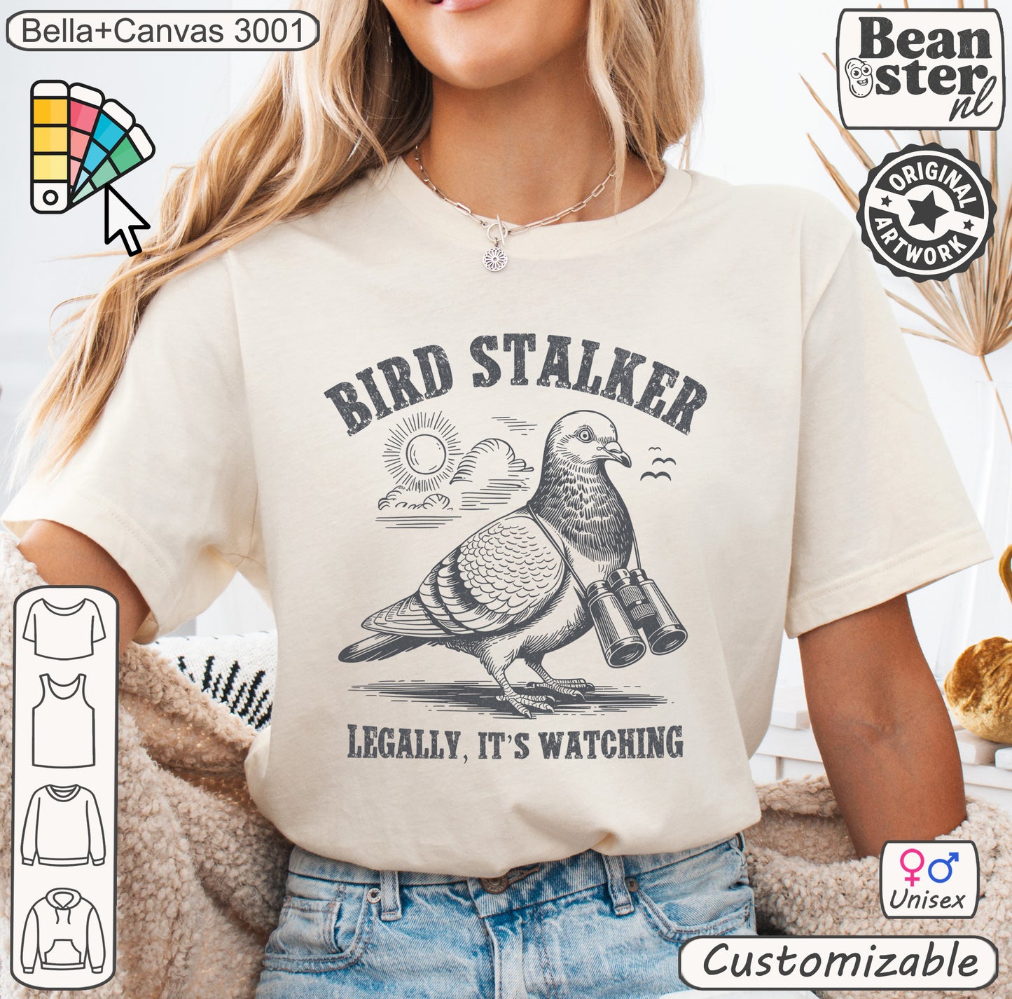 Funny Bird Stalker t-shirt with bold text for bird lovers