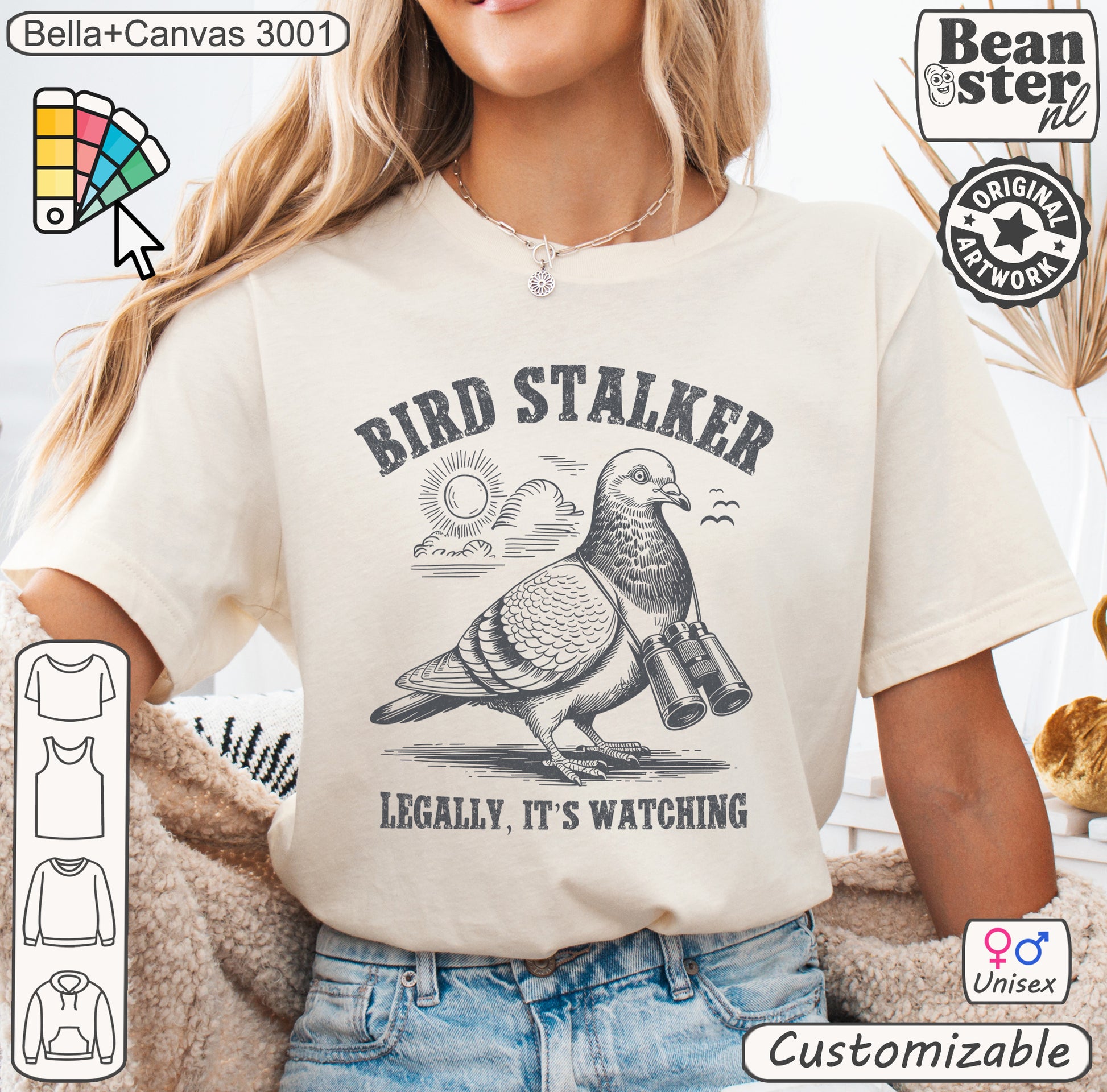 Funny Bird Stalker t-shirt with bold text for bird lovers