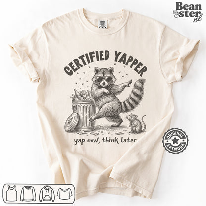 Certified Yapper funny meme t-shirt with bold text design