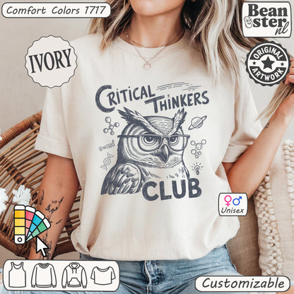 Critical Thinkers Club t-shirt for intellectual humor fans